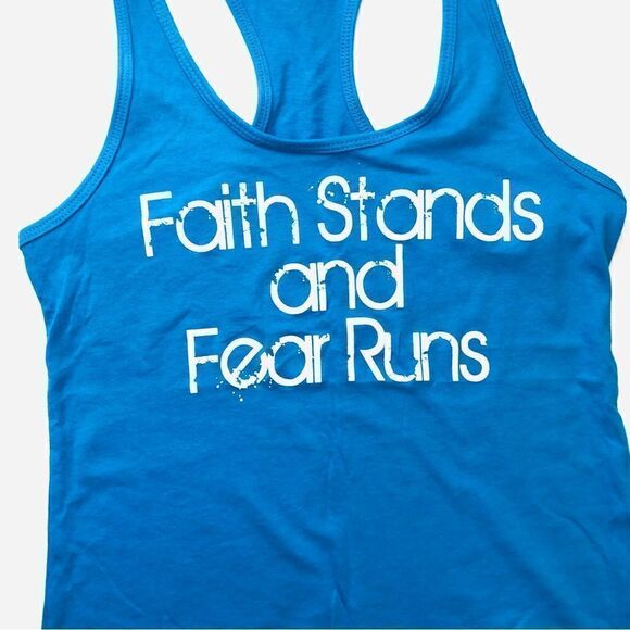 "Faith Stands and Fear Runs" Racerback Tank, Ideal T by Next Level - Picture 4 of 6